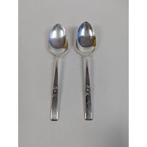 Oneida Morning Star Silverplate 1948 Serving Spoon 8 1/2" Set of 2